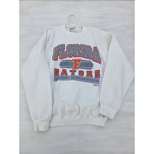 Vtg Florida Gators Crewneck Sweatshirt Mens Large White NCAA Made USA